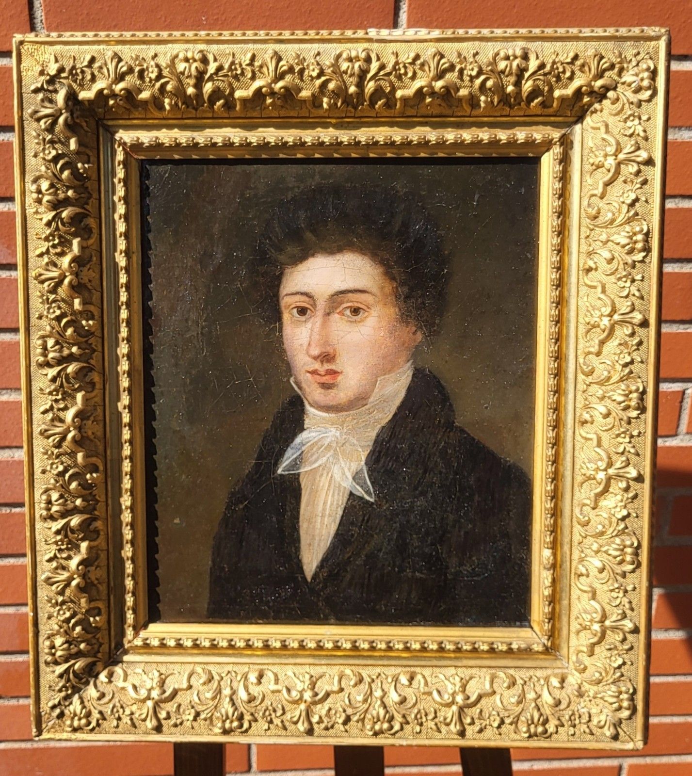 Antiek Schilderij. Portret Van Een Bourgeois Man. Olieverf Op Doek.
