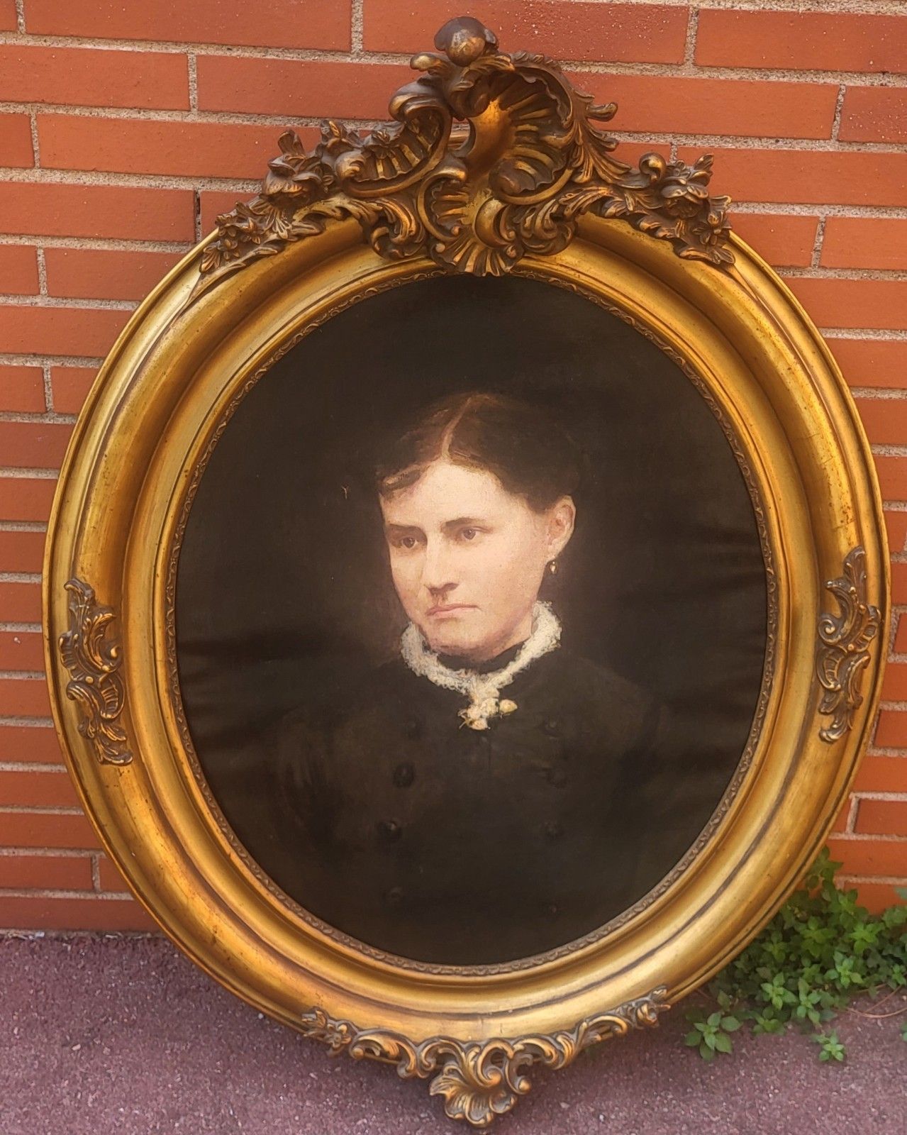 French School Portrait Woman. Oil Painting On Canvas. photo buy