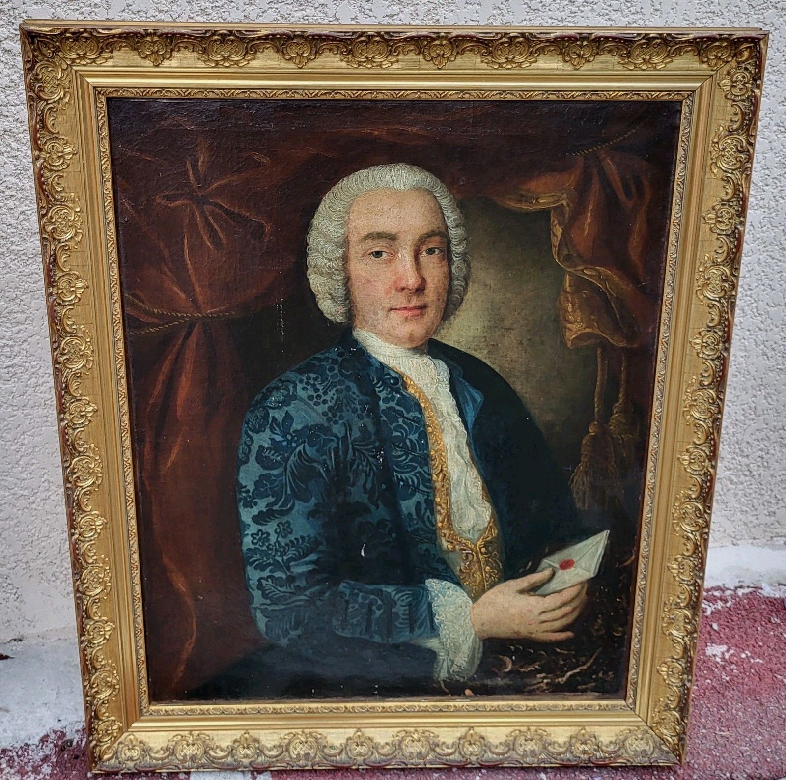 18e Eeuwse Franse School. Portret Van Een Man: Olieverf Op Doek. photo buy