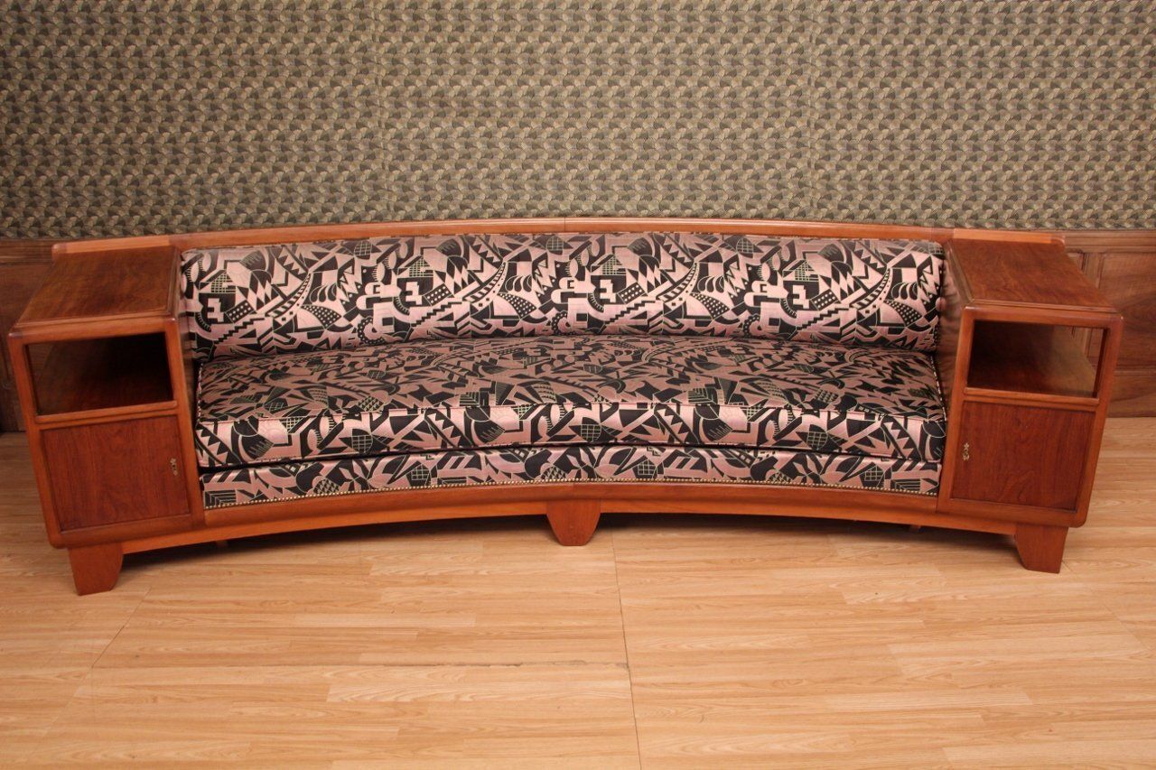 Large Art Deco Bench Sofa From Ateliers Majorelle, 1930s photo furniture