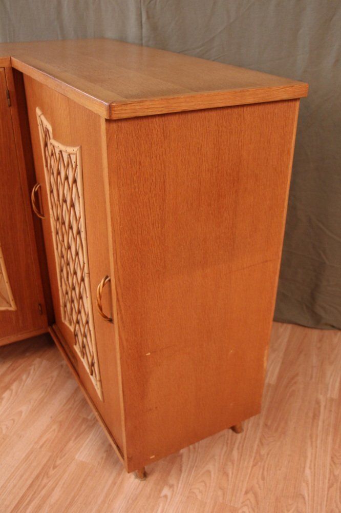 Corner Cabinet In Wood And Rattan, 1960s photo furniture