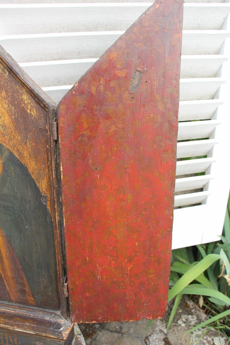 photo furniture Italian Artist, The Virgin Mary Triptych, 18th Century, Large Painted Panel