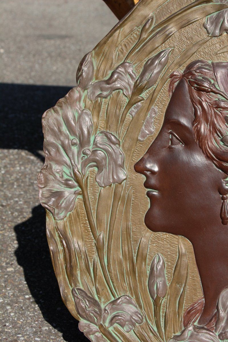 Art Nouveau Bas Relief By Ernst Wahliss, Vienna, Austria, 1890s photo Art