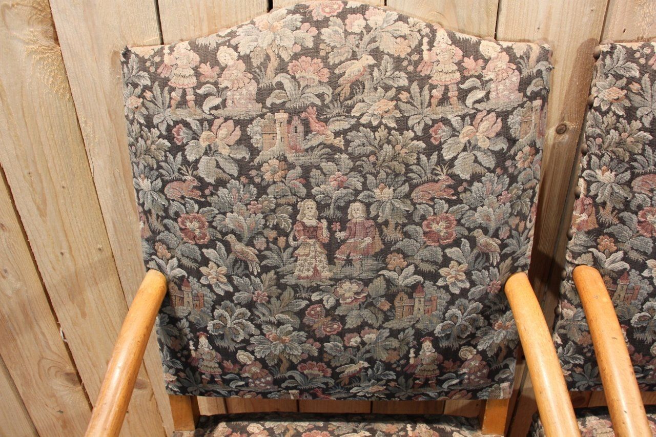 Louis XIII Style Sheep Bone Armchairs, 1890s, Set Of 2 photo for sale