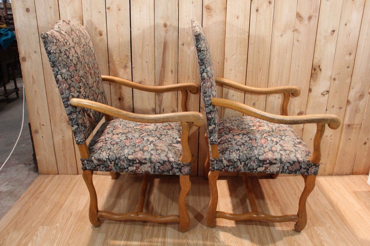 Louis XIII Style Sheep Bone Armchairs, 1890s, Set Of 2 photo 1140.0