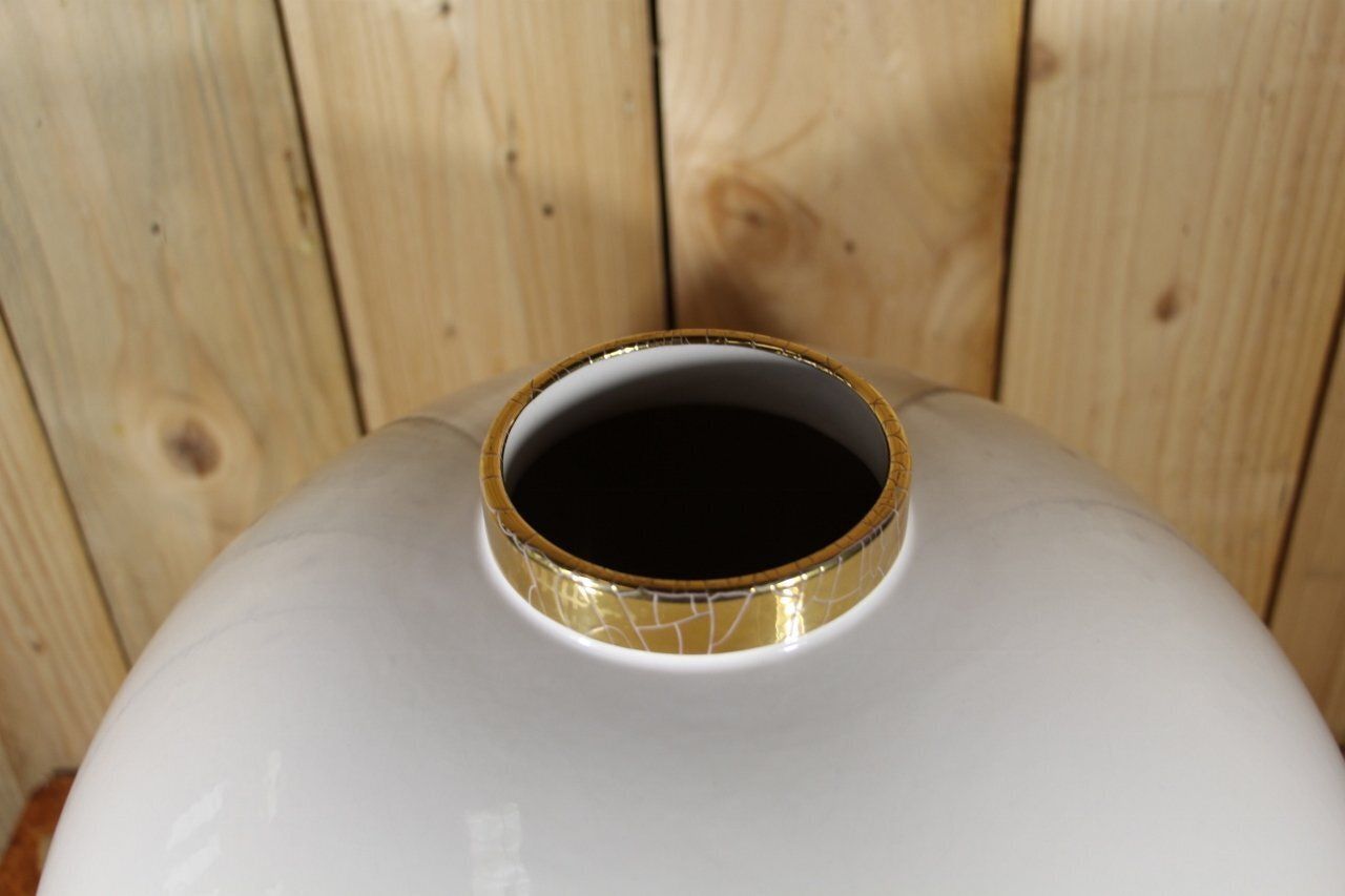 20th Century Ball Vase From Longwy, 1980s photo Home Decor