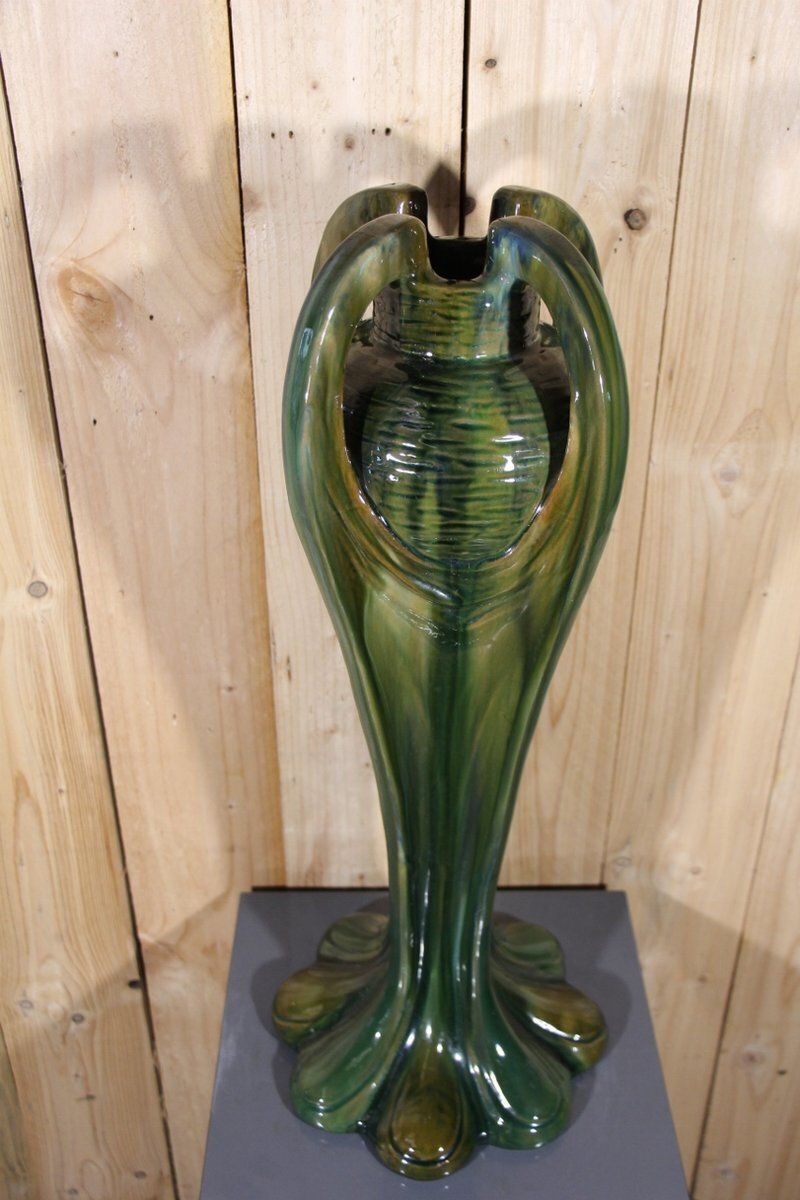 Large Art Nouveau Vase By Jérôme Massier, 1890s photo Home Decor