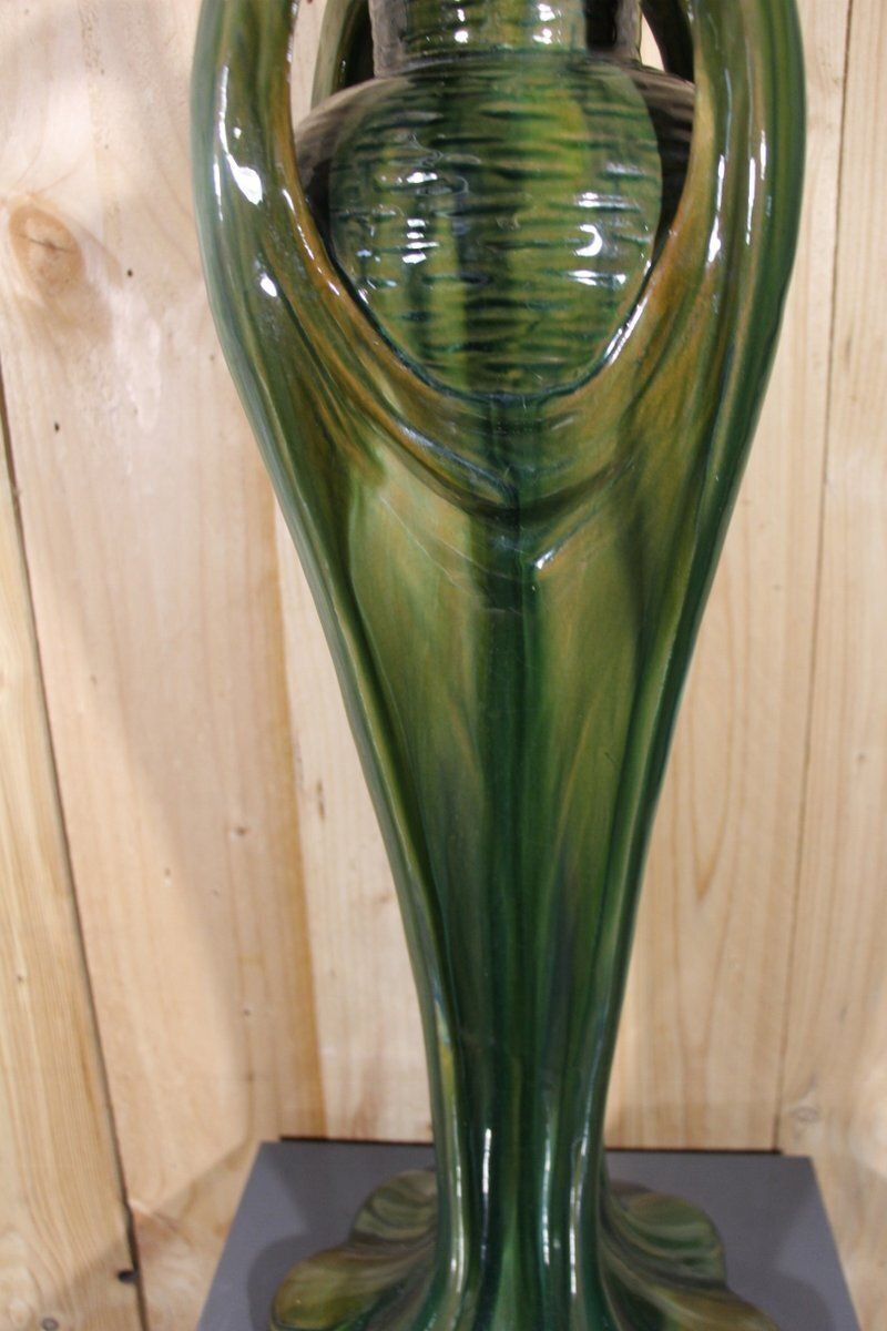 photo furniture Large Art Nouveau Vase By Jérôme Massier, 1890s