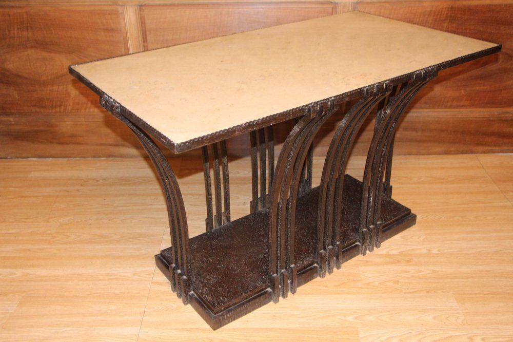 Art Deco Coffee Table In Wrought Iron By Edgar Brandt photo 5363.0