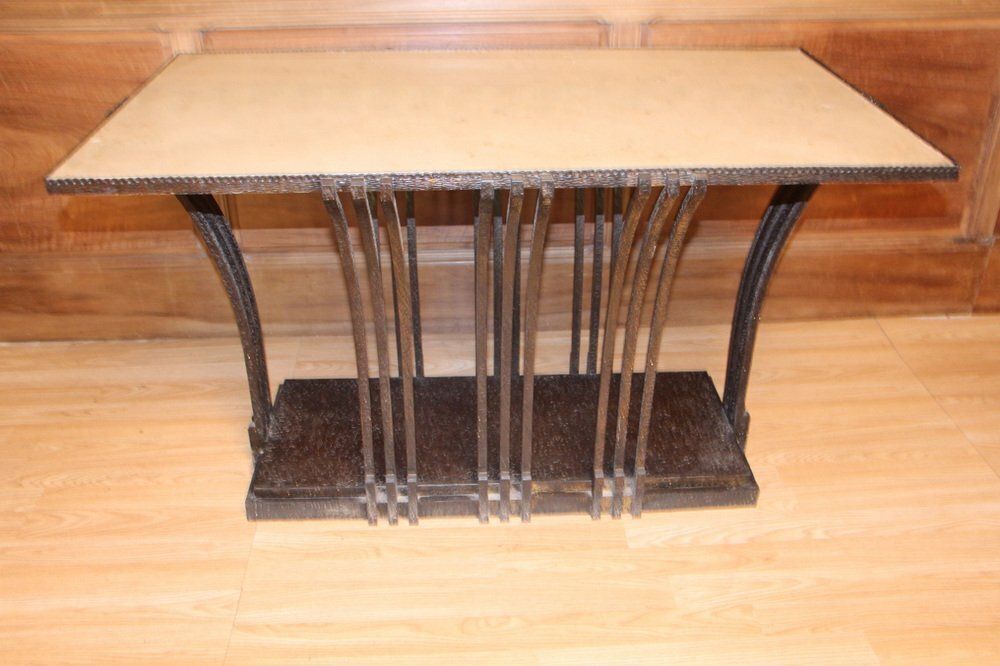 photo furniture Art Deco Coffee Table In Wrought Iron By Edgar Brandt