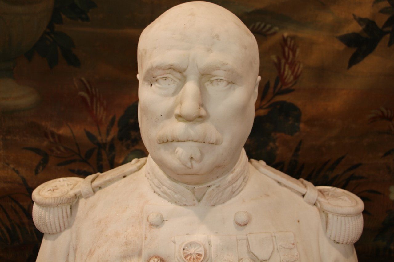 Art D. Trentacoste, Large Bust Of General, 1873, Carrara Marble photo