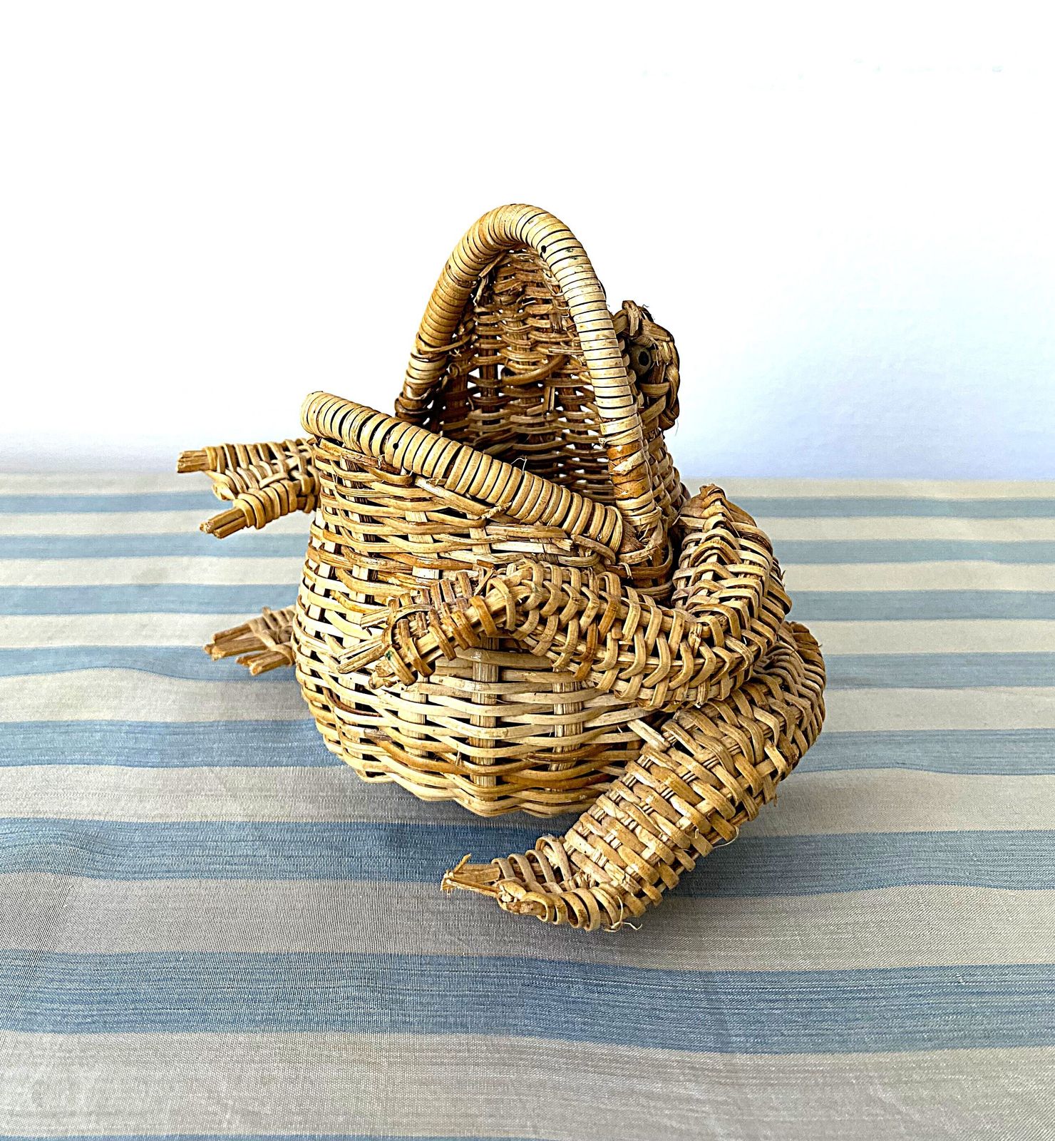 Amazing Mid Century Modern Small Wicker Frog Basket Olivier Cajan photo furniture