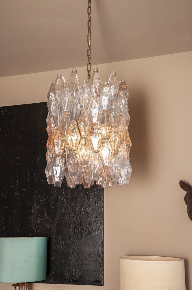 Model Poliedri Chandelier By Carlo Scarpa For Venini, 1955 photo buy