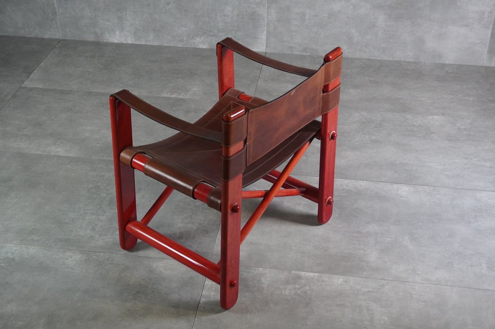 Bardella Chair In Wood And Leather By Umberto Brandigi For Poltronova, 1967 photo for sale