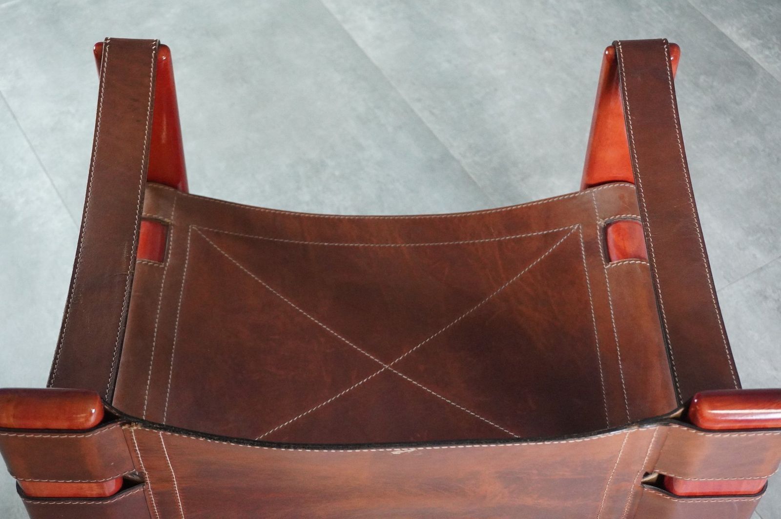 photo furniture Bardella Chair In Wood And Leather By Umberto Brandigi For Poltronova, 1967