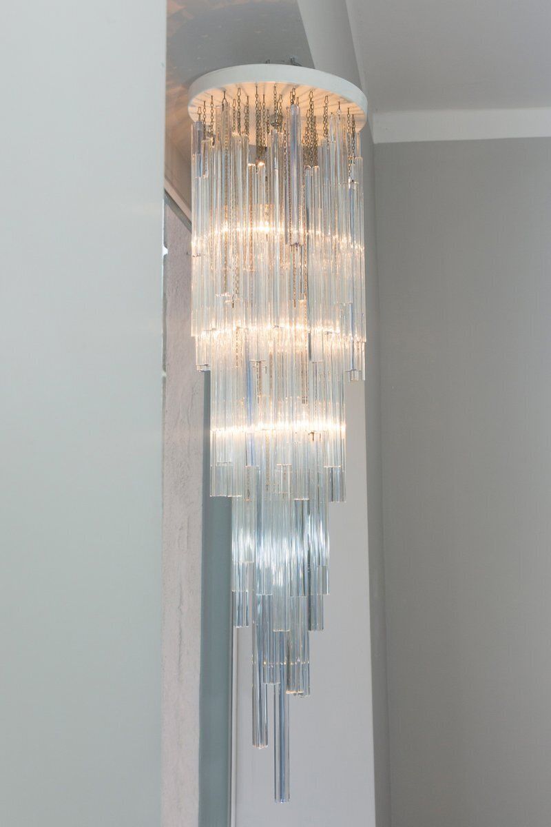 Italian Trilobo Chandelier From Venini, 1970s