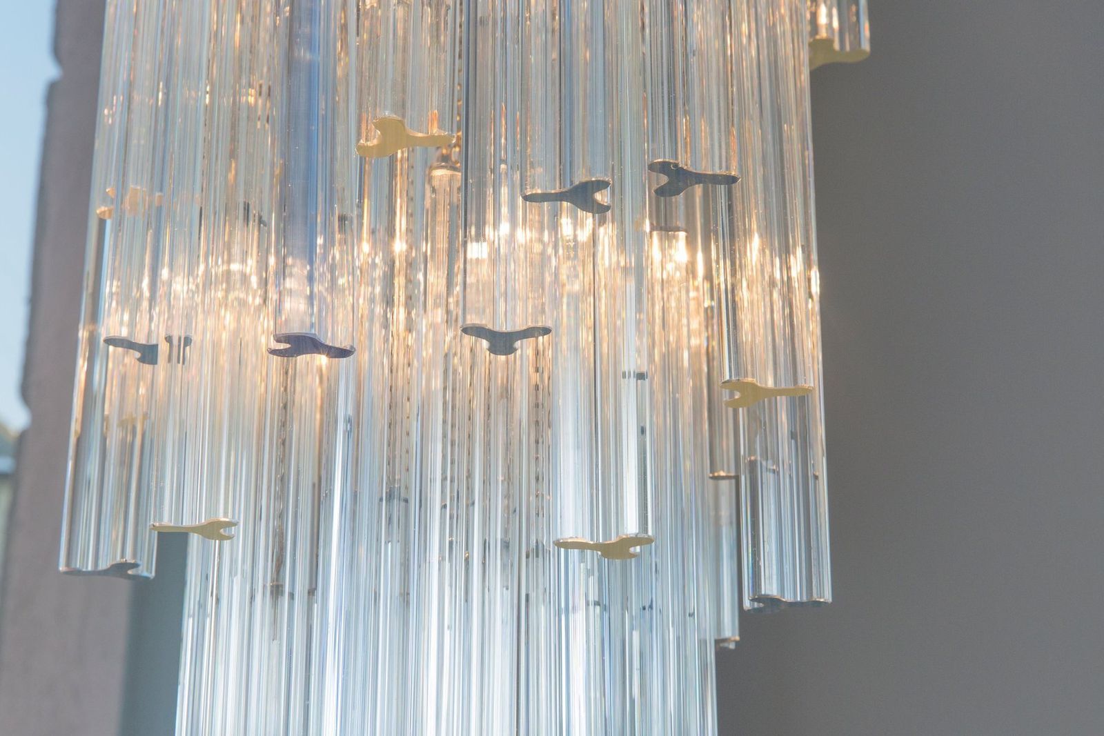 Italian Trilobo Chandelier From Venini, 1970s photo vinterior