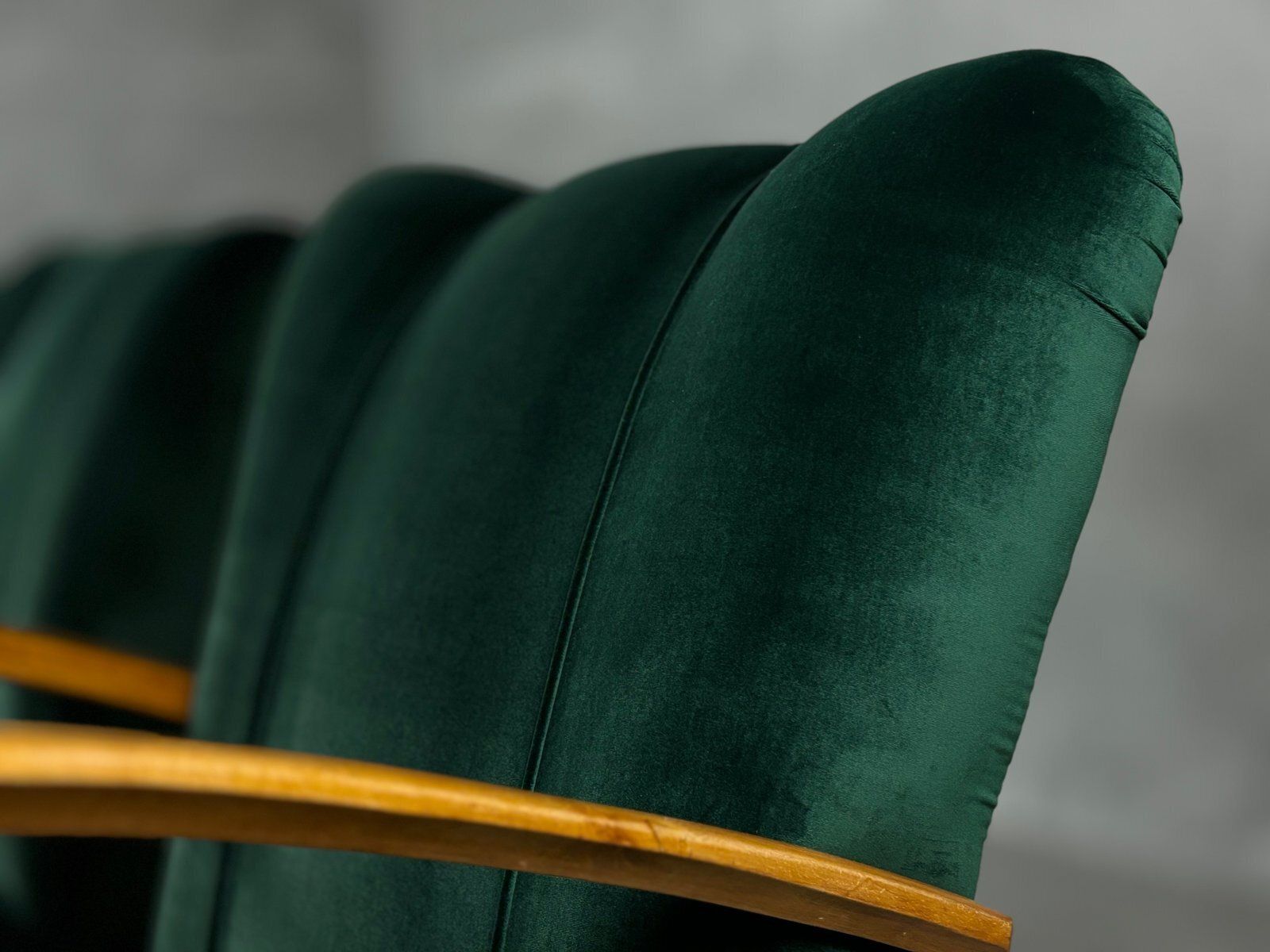 Set Of Wooden And Velvet Armchairs, 1940s photo Furniture