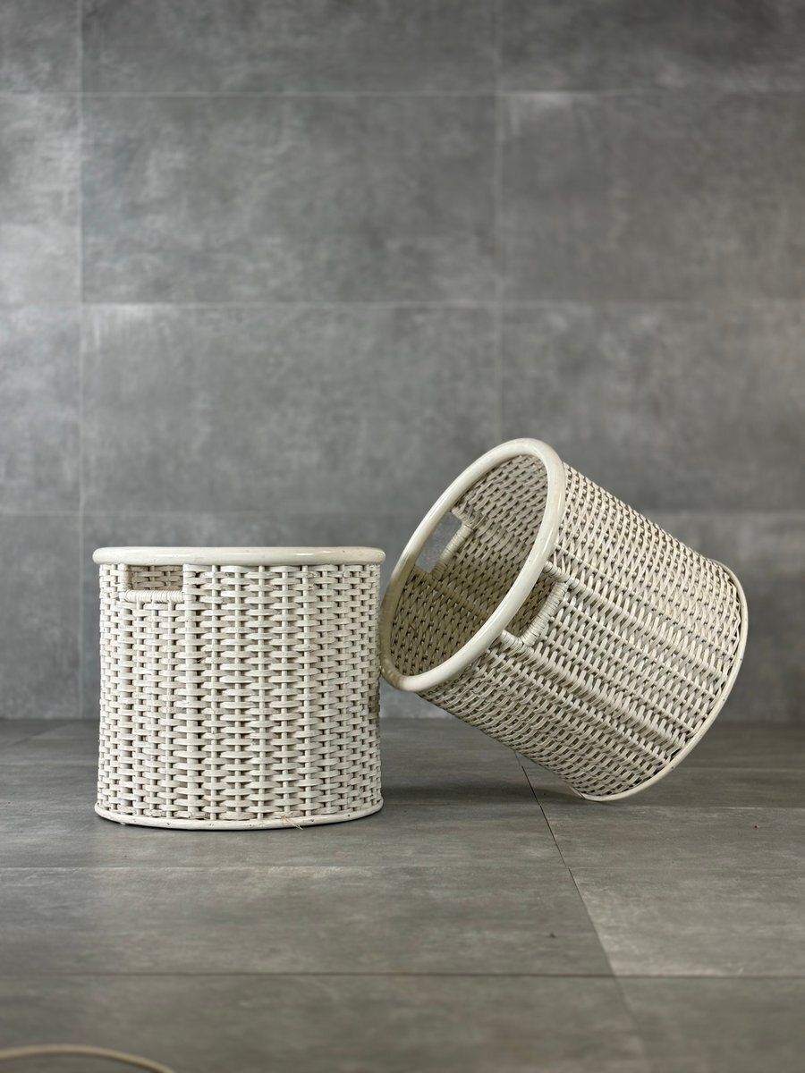 Wicker Vase Holder From Gervasoni, 1970s, Set Of 2 photo for sale