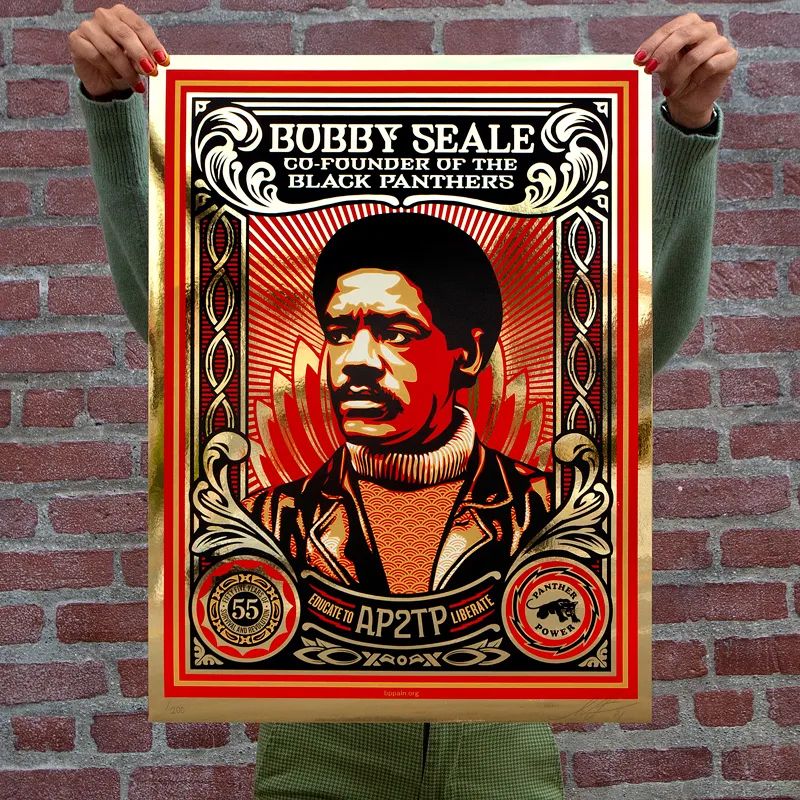 Shepard Fairey Bobby Seale: Educate To Liberate (Gold Foil) photo furniture
