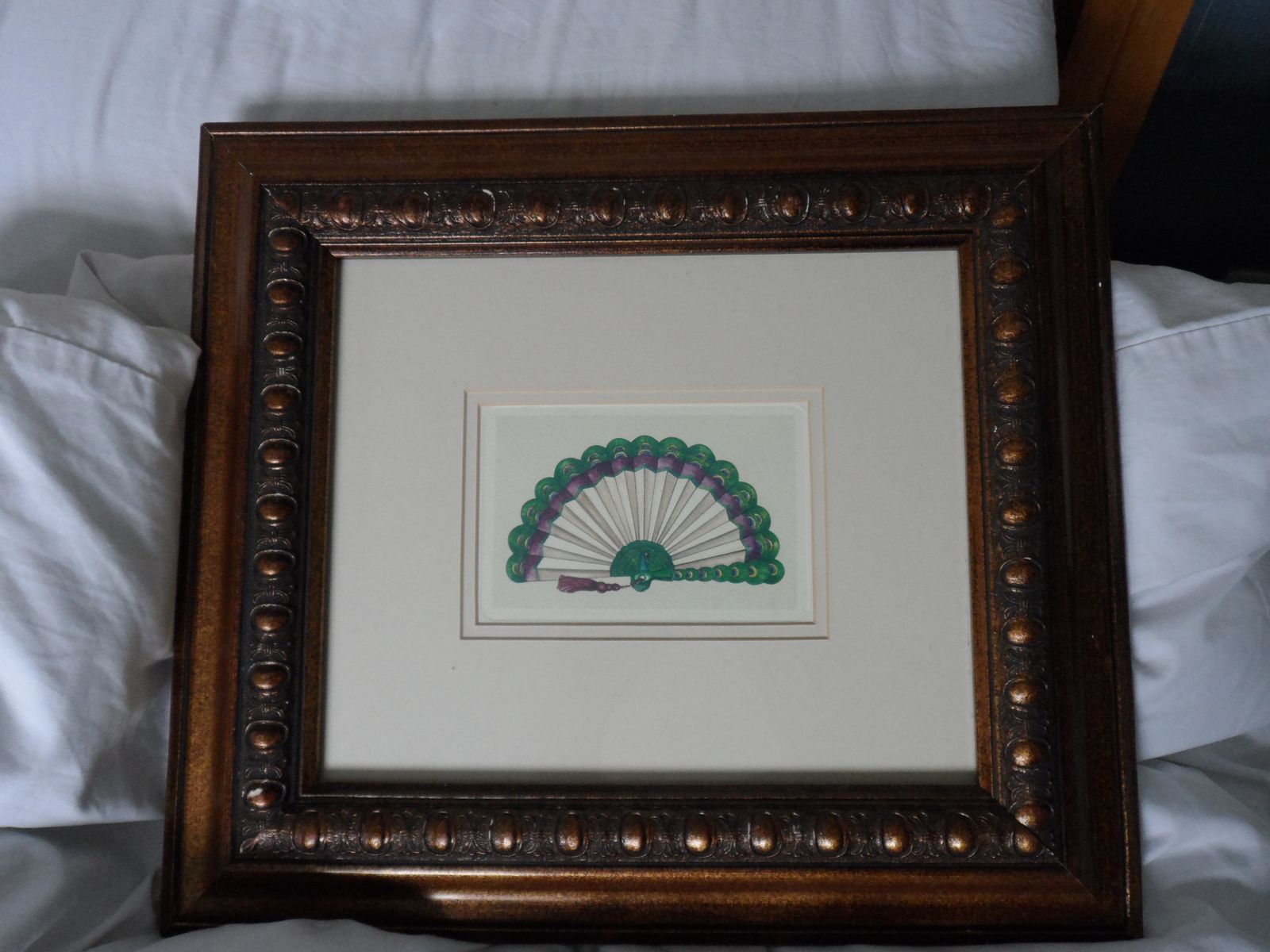 3x Rare Framed Wall Art Prints Of Oriental (Chinese, Japanese) Fans photo furniture