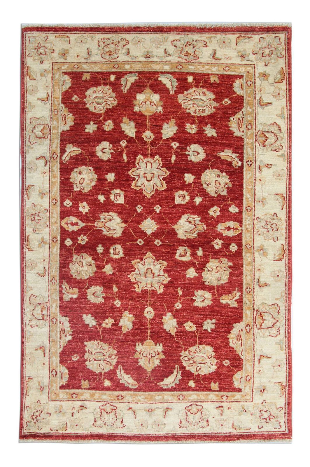 photo buy Handmade Wool Red Rug, Floral Oriental Carpet For Living Room 152x100cm
