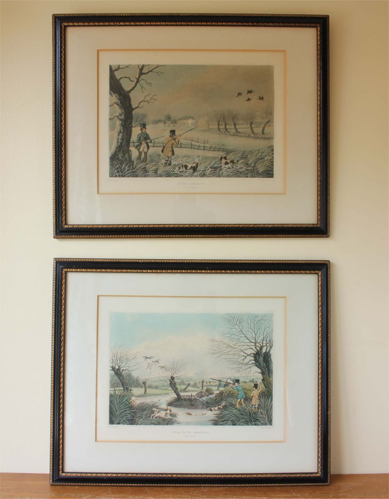 Snipe Shooting Near Uxbridge & Wild Duck Shooting Near Cowley. Lithograph.