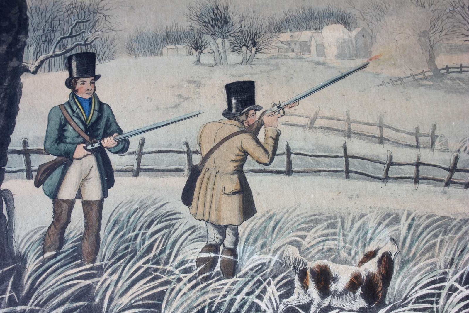 Art Snipe Shooting Near Uxbridge & Wild Duck Shooting Near Cowley. Lithograph. photo