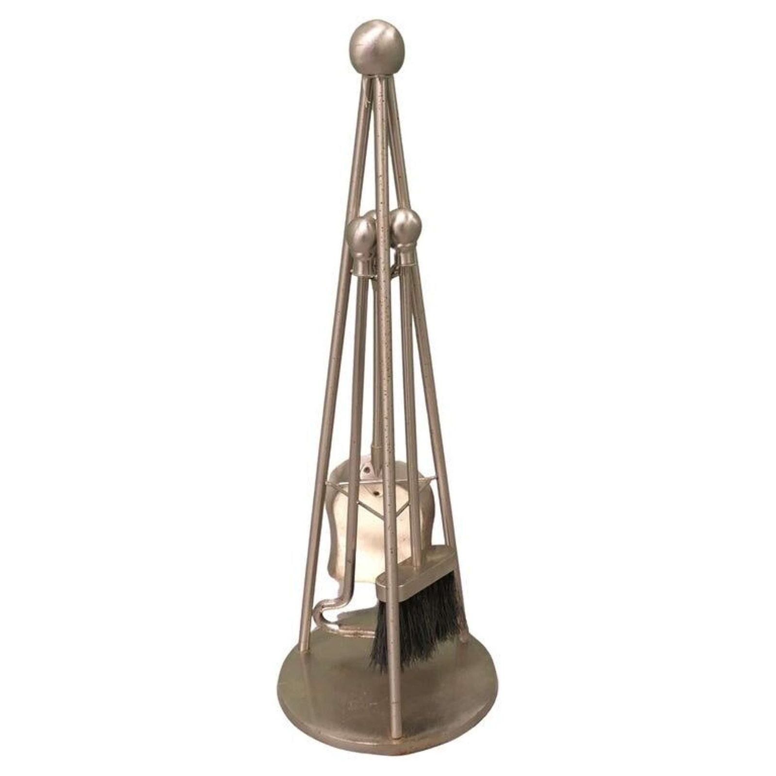 Stylish Modernist Steel Fireside Companion Set, Fireside Tools