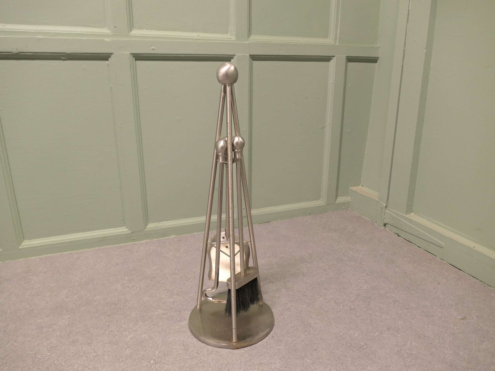 Stylish Modernist Steel Fireside Companion Set, Fireside Tools photo furniture