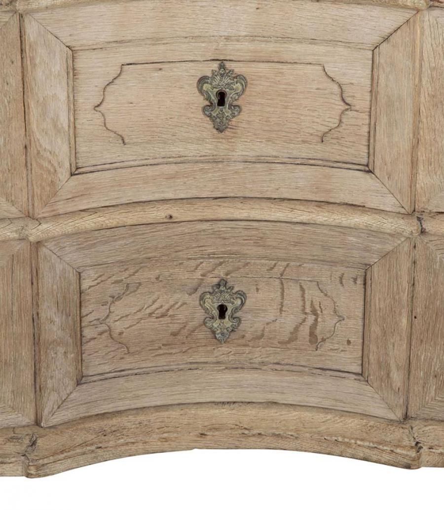 18th Century French Serpentine Front Commode In Bleached Oak photo vinterior