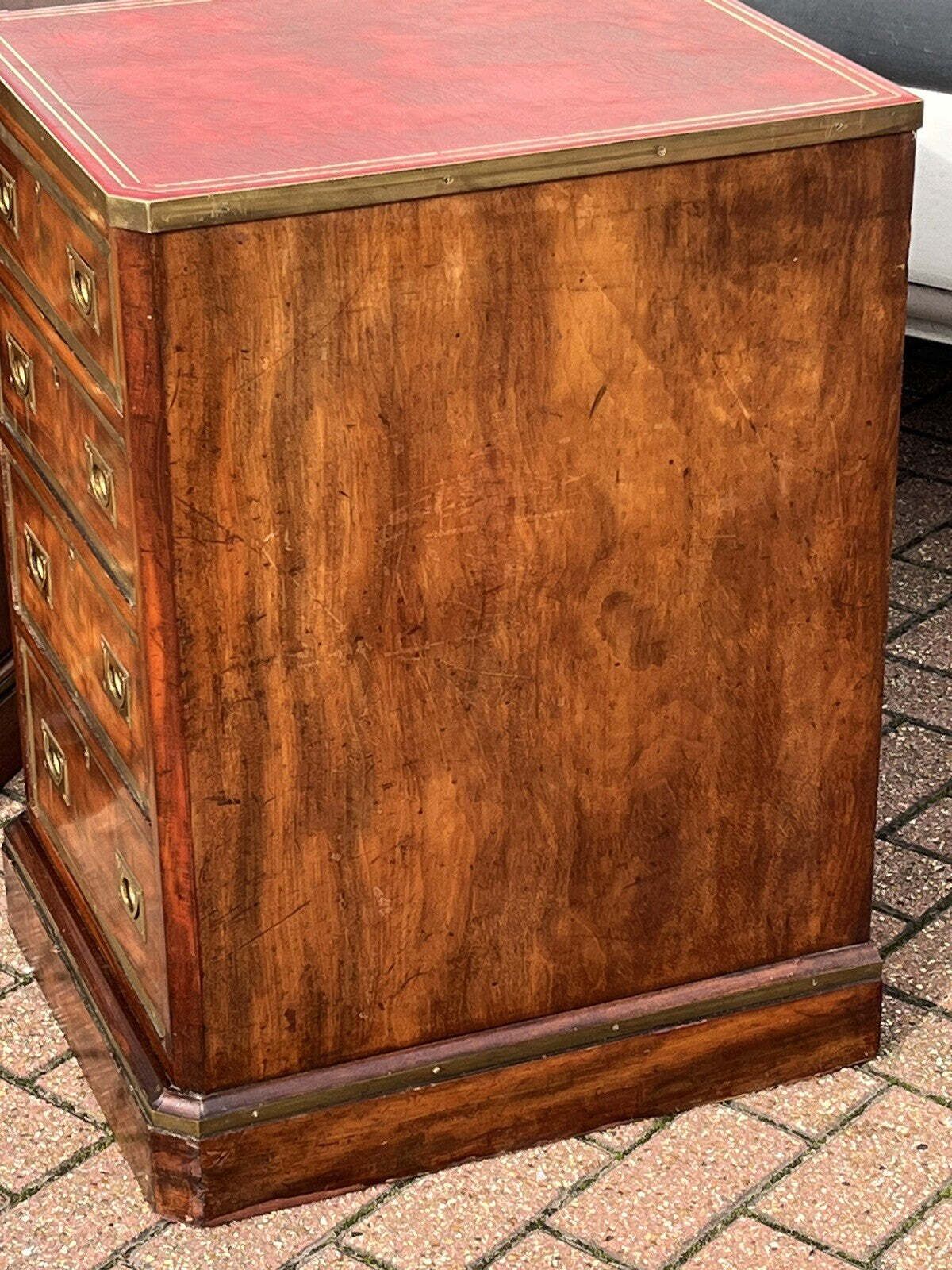 photo for sale Pair Of Small Victorian Chests Of Drawers, Mahogany & Brass Inlay.