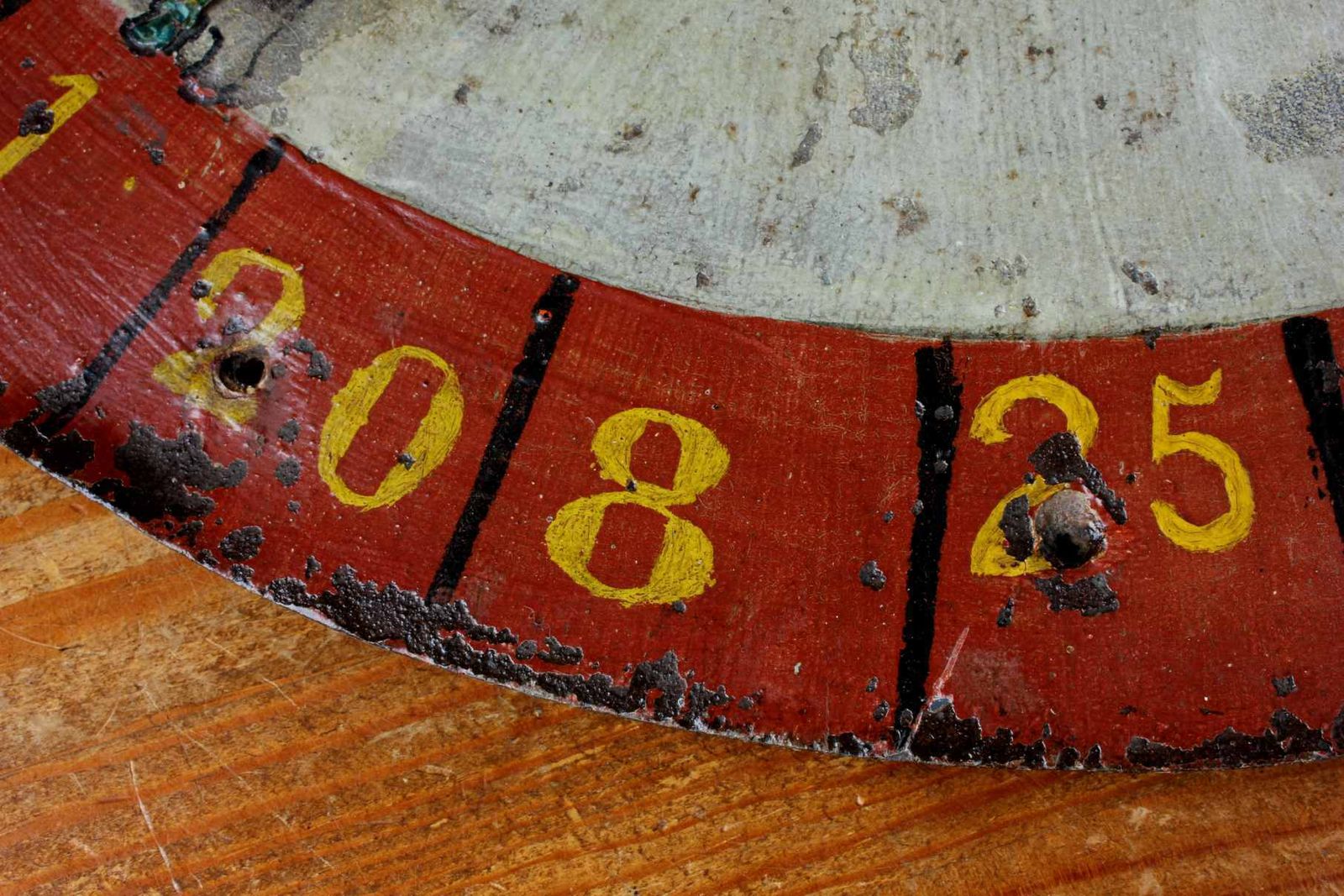 photo for sale Antique Fairground Gambling Wheel. Spin To Win Spinning Carnival Game.