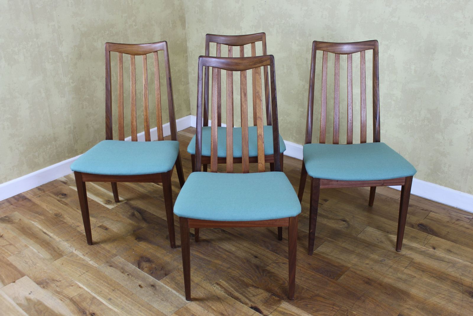 Set Of 6 G Plan 1970’s Teak Dining Chairs Newly Upholstered photo furniture