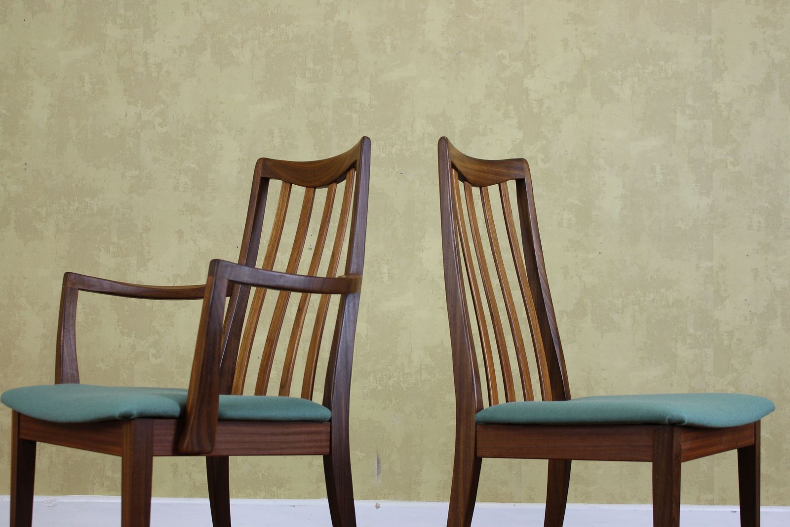 Set Of 6 G Plan 1970’s Teak Dining Chairs Newly Upholstered photo buy