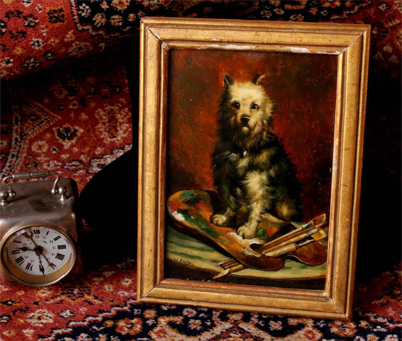 photo buy The Artist's Dog Oil Painting. Terrier Portrait. 19th Century Artwork.