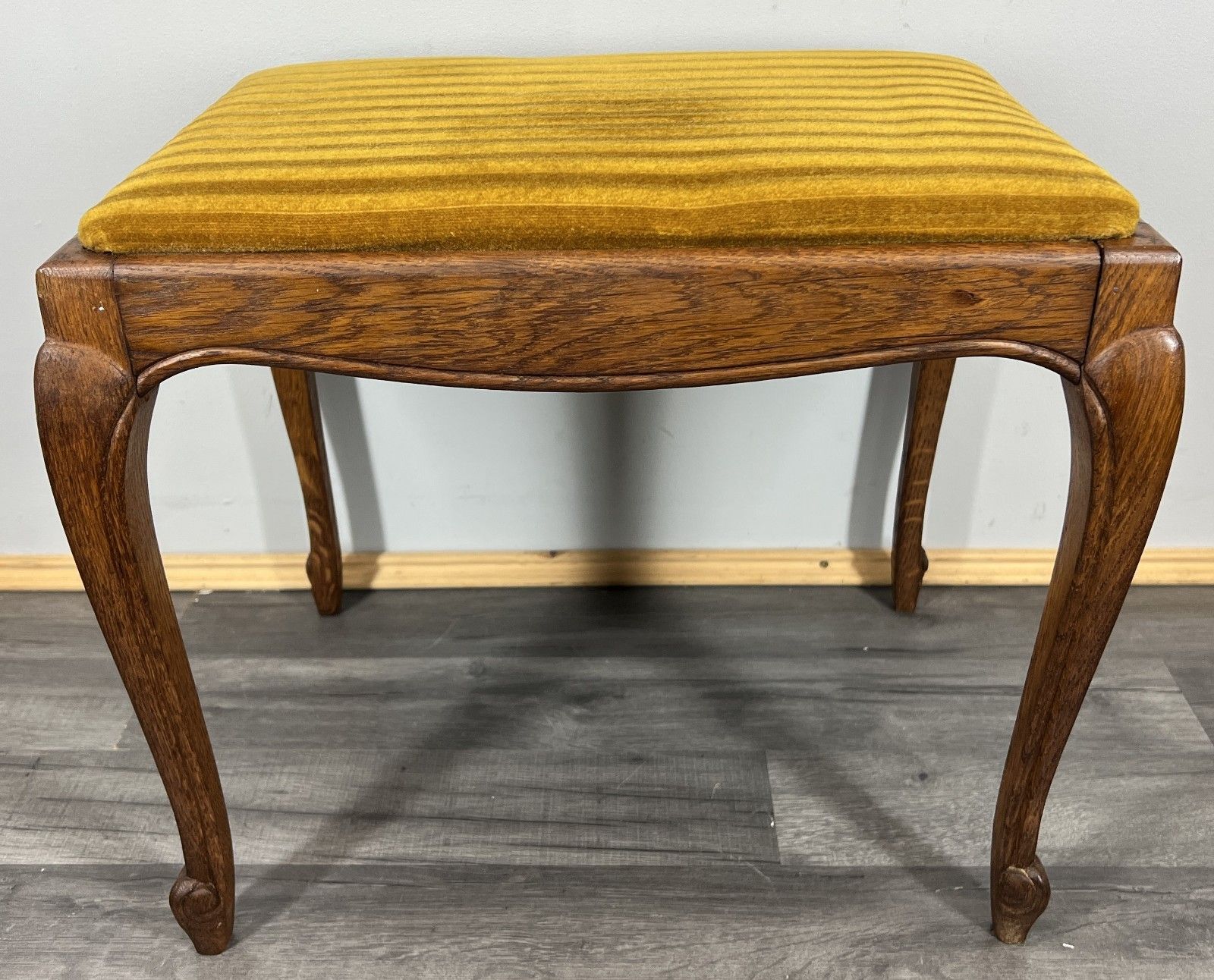 Footstool Vintage French Louis Style Oak Table Stool Upholstered Seat Lot 4422 photo for sale