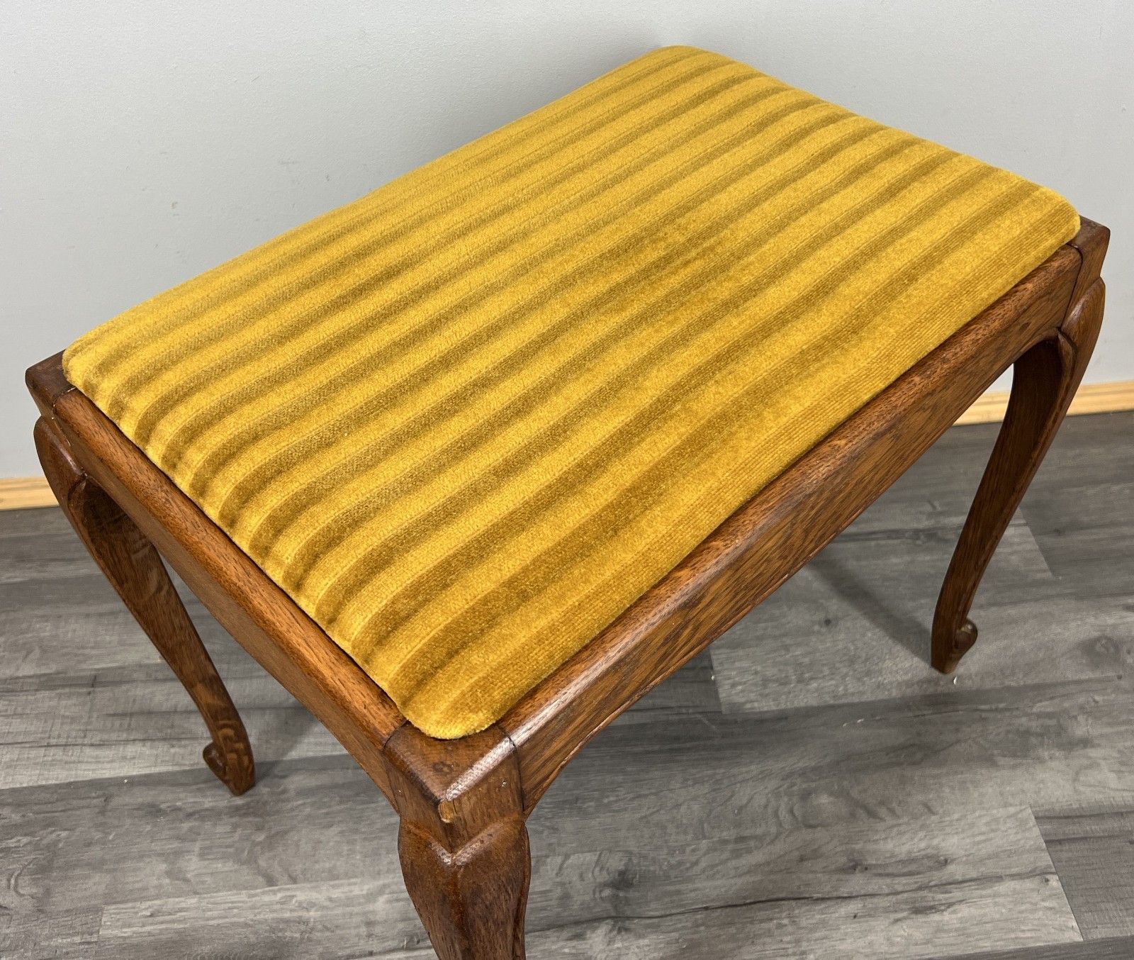 Footstool Vintage French Louis Style Oak Table Stool Upholstered Seat Lot 4422 photo buy