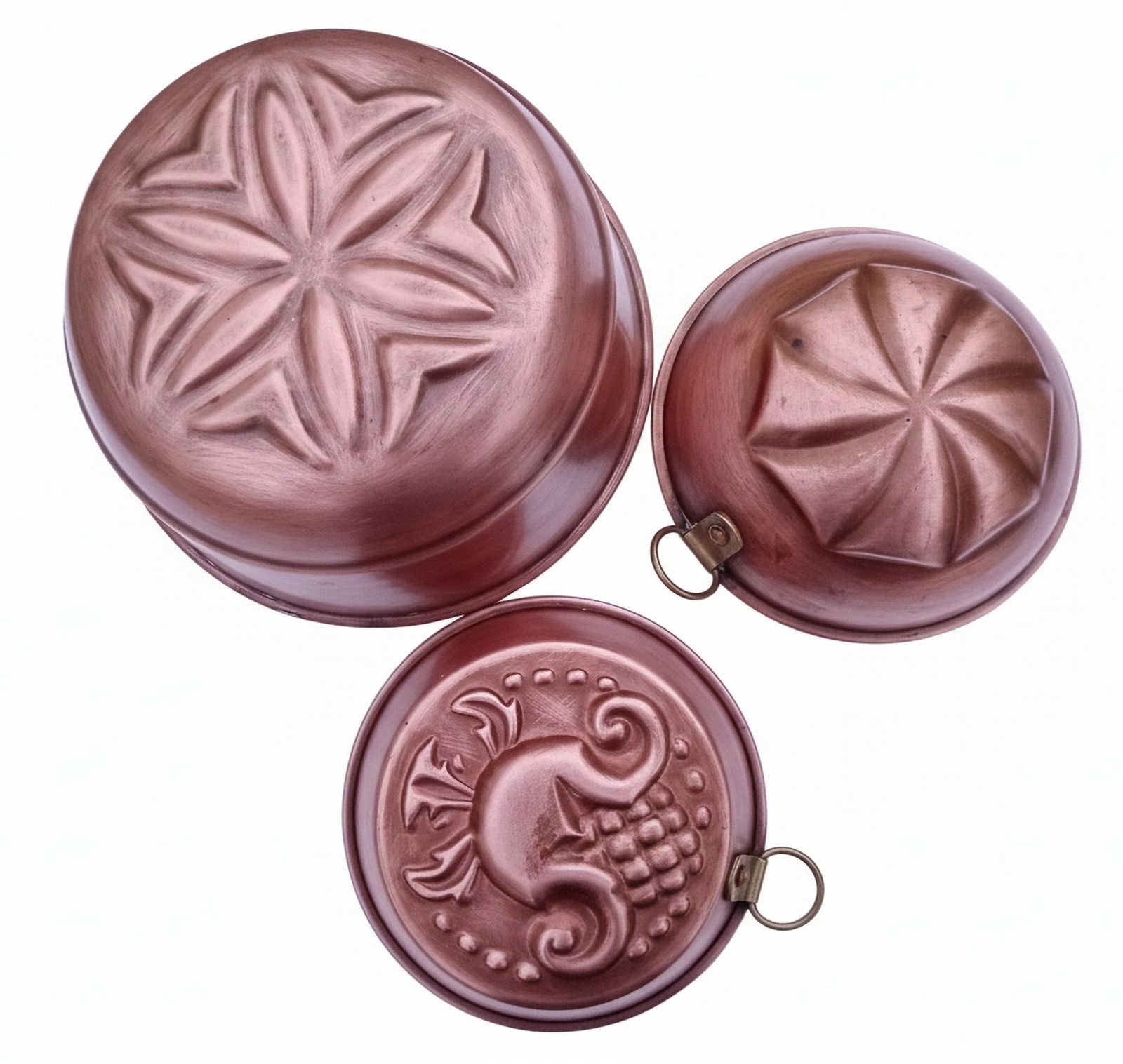 Vintage Asorted Scandinavian Copper Cake Tin & Gel Moulds