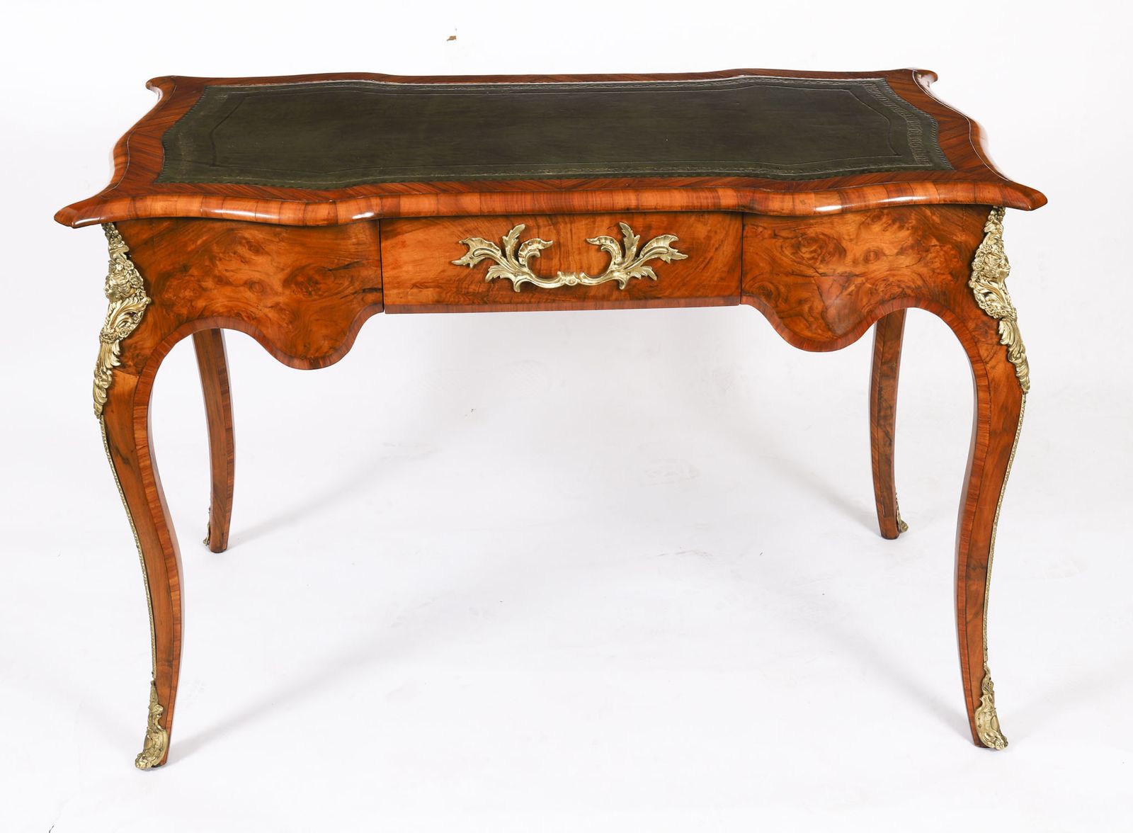 Antique French Burr Walnut Writing Desk Bureau Plat C.1870  114x65cm photo furniture