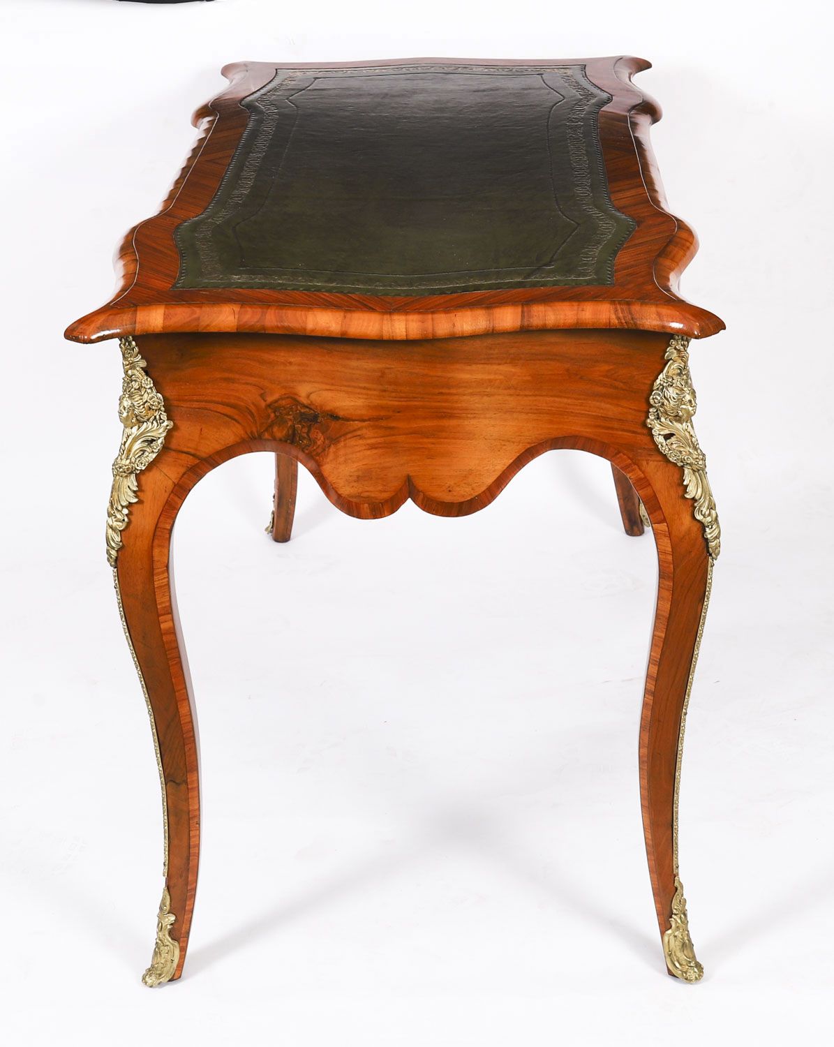 1950.0 Antique French Burr Walnut Writing Desk Bureau Plat C.1870  114x65cm photo