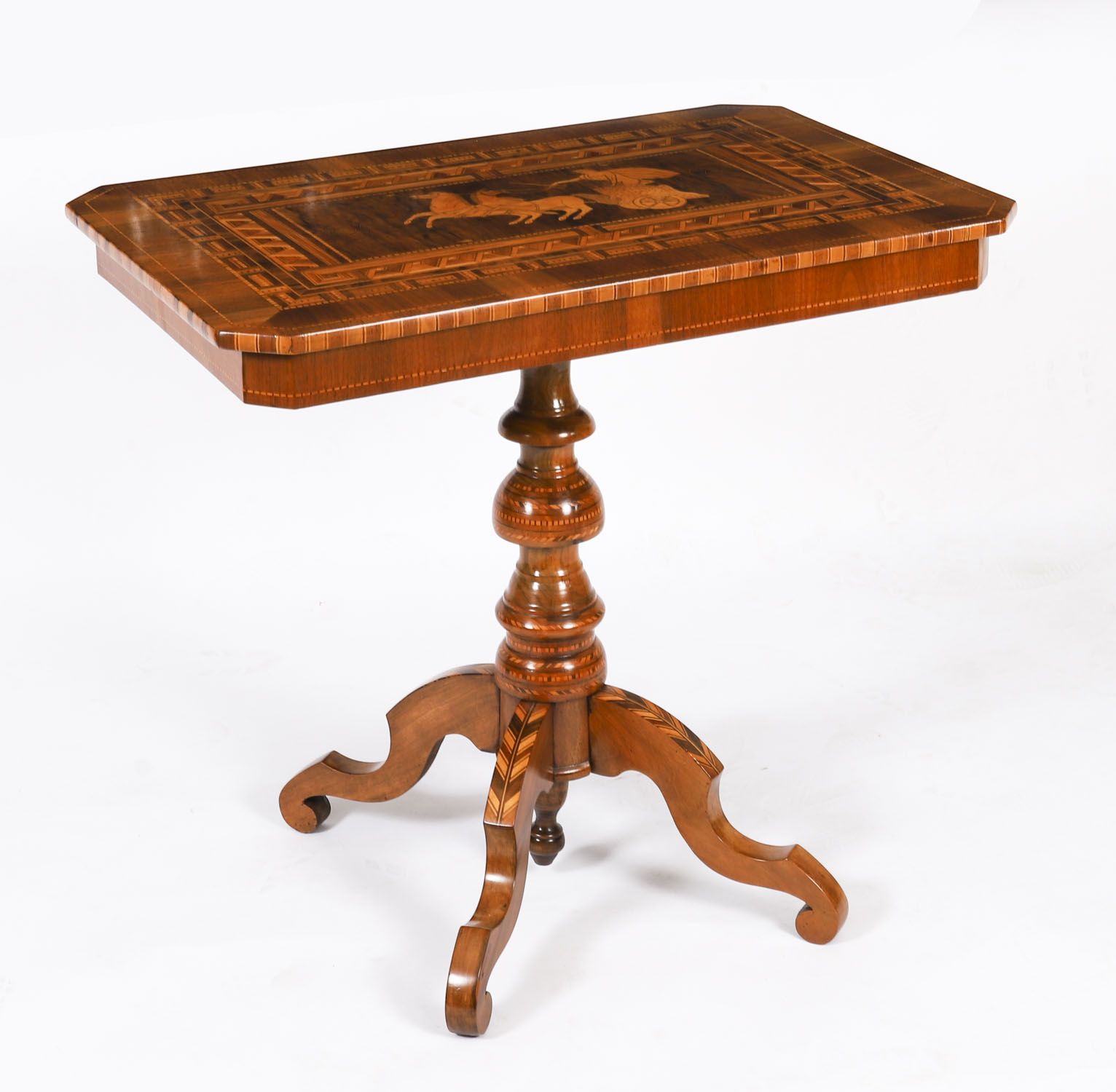 Antique Sorrento Italian Marquetry & Parquetry Occasional Table 19th C