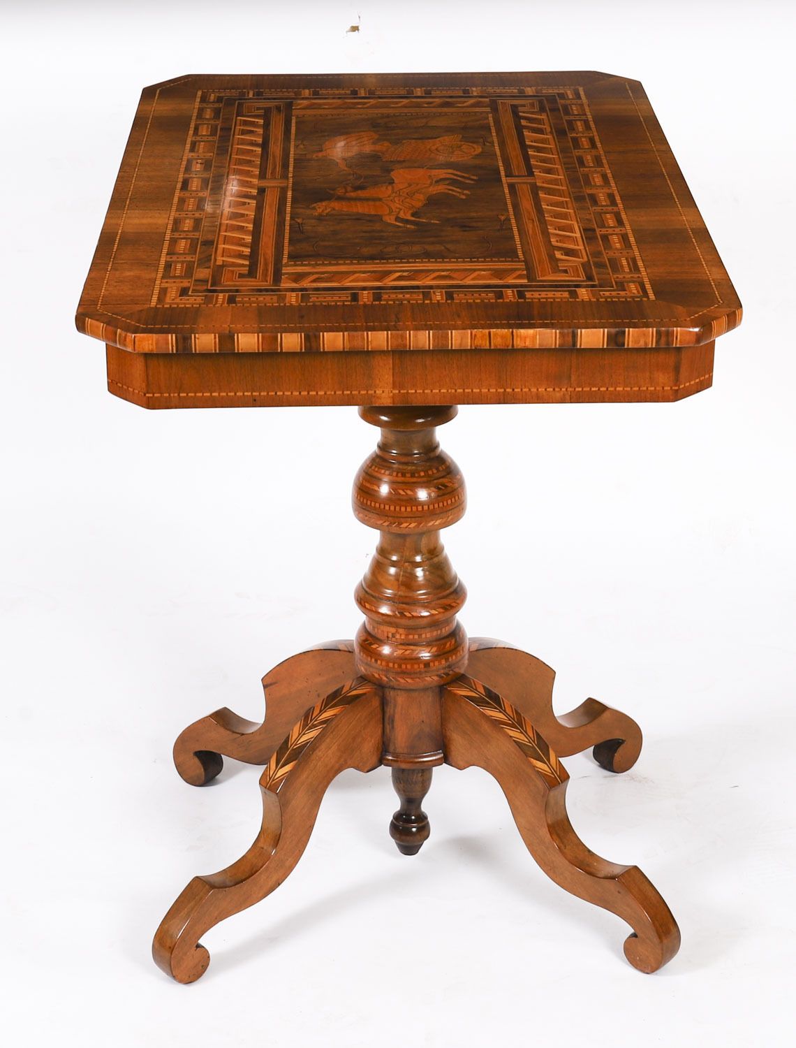 Antique Sorrento Italian Marquetry & Parquetry Occasional Table 19th C photo vintage