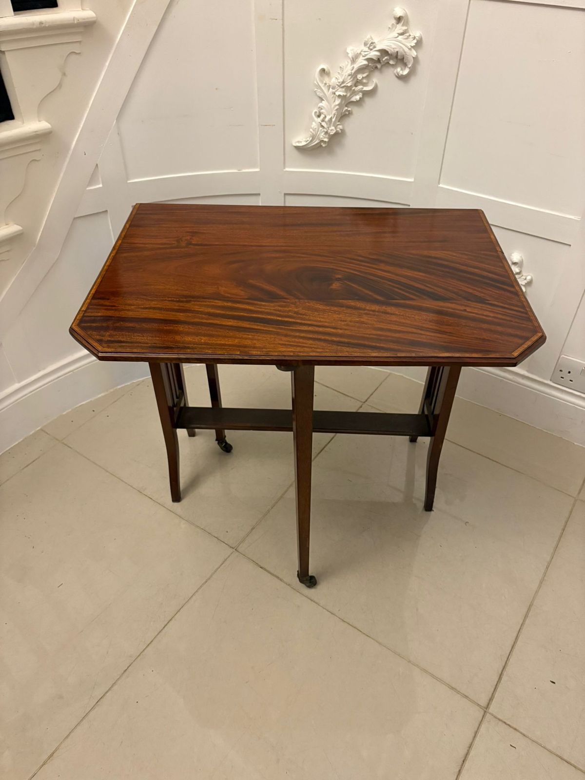 Antique Quality Early 20th Century Inlaid Mahogany Sutherland Table photo furniture