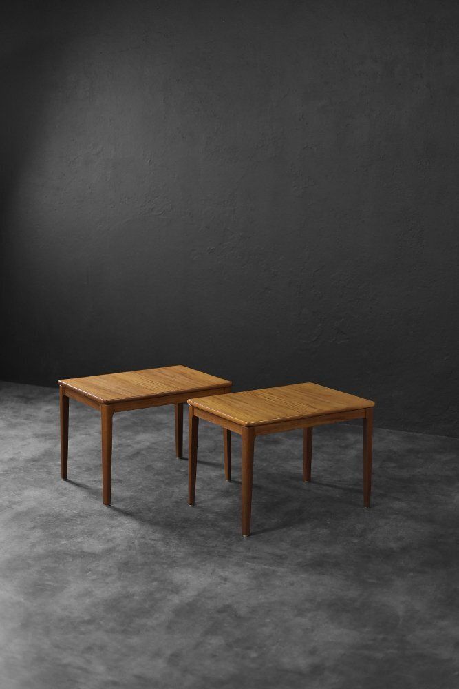 Mid Century Scandinavian Modern Brown Teak Side Tables By Albert Larsson For Alberts Tibro, 1960s, Set Of 2 photo furniture