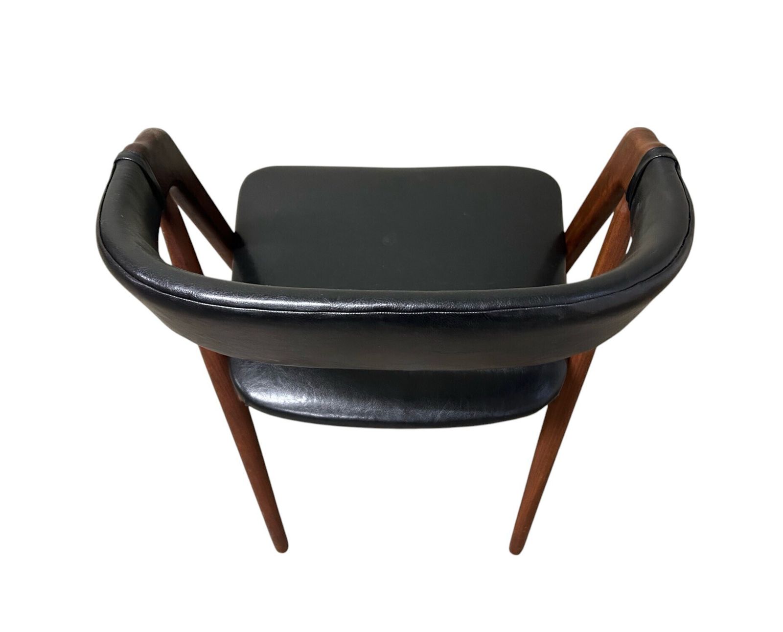Danish Thomas Harlev Model 205 For Farstrup Teak And Black Vinyl Dining Desk Chair Mid Century 1950s photo furniture