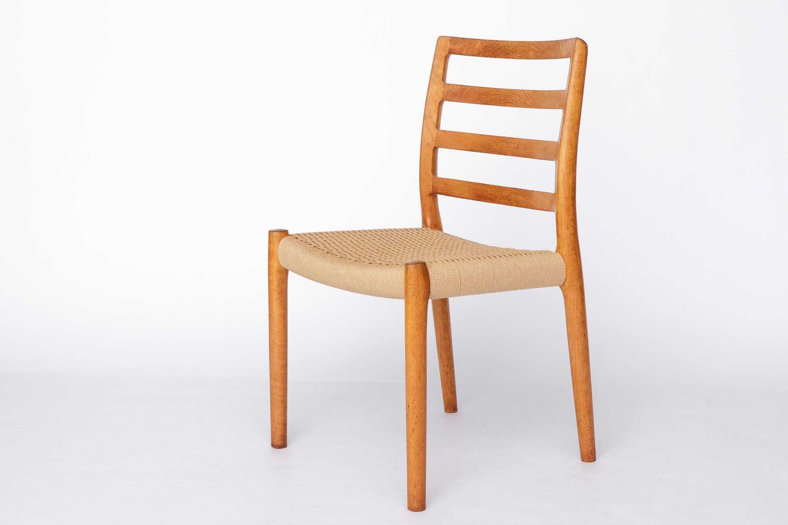 Niels Otto Møller Model 85 Chairs – Oak, Danish Mid Century Dining Chairs, 1980s, New Danish Cord Weave, Up To 6 Available photo 547.0