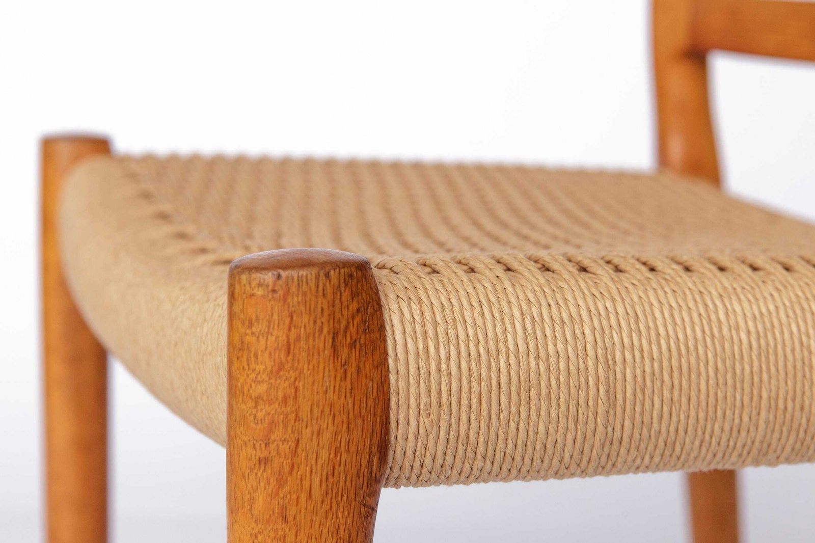 photo furniture Niels Otto Møller Model 85 Chairs – Oak, Danish Mid Century Dining Chairs, 1980s, New Danish Cord Weave, Up To 6 Available