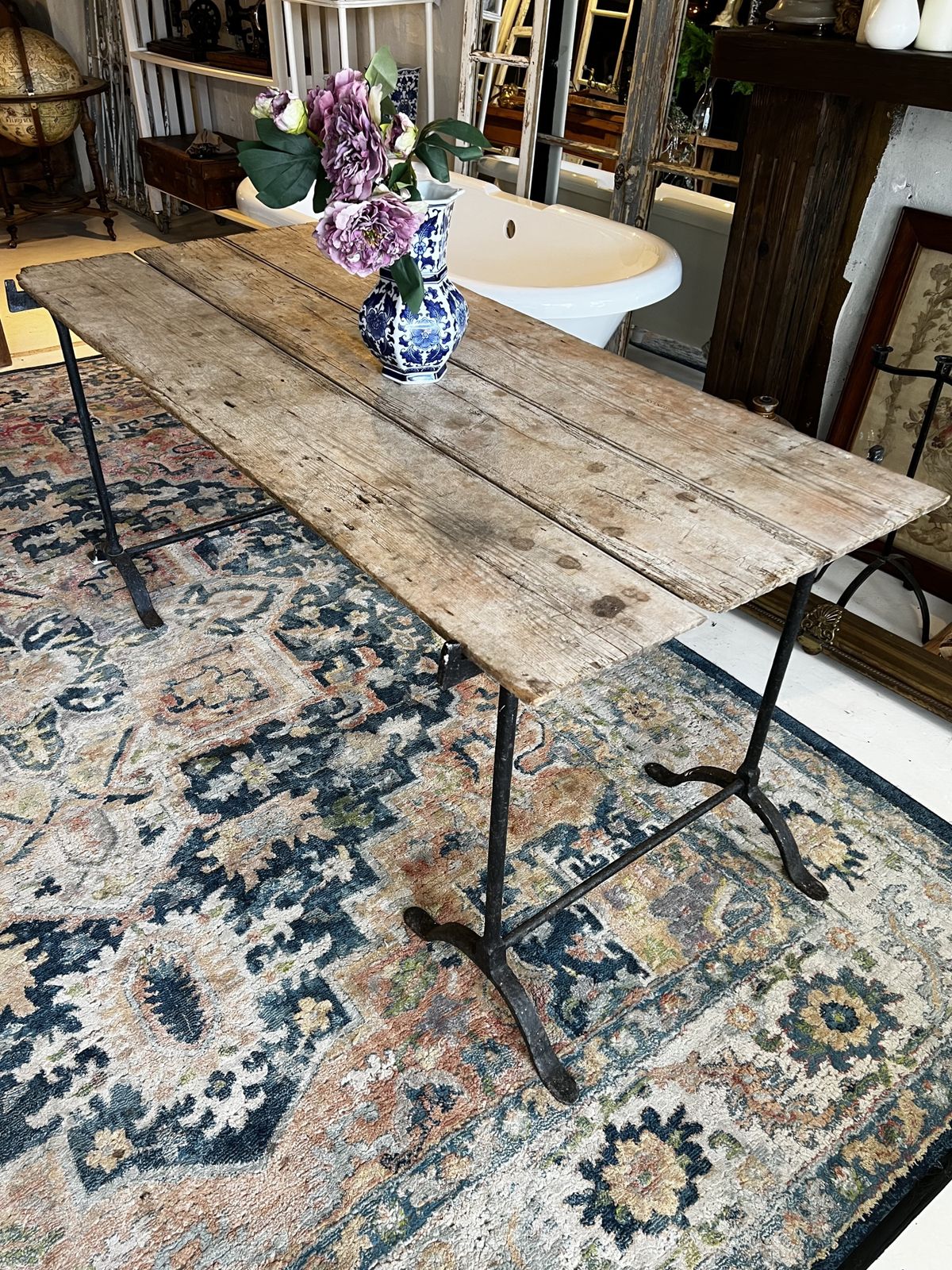 Stunning Unique Antique Trestle Table photo furniture