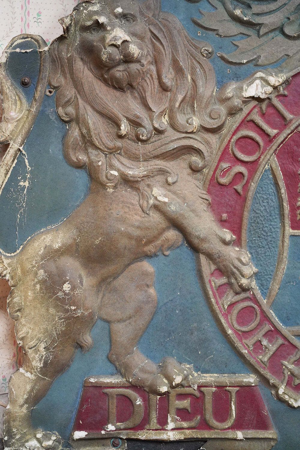 A George VI Polychrome Painted Card Coronation Coat Of Arms C.1936 photo 680.0